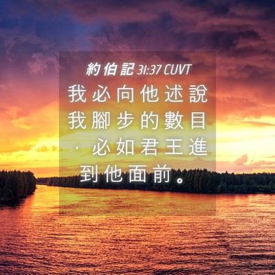 Picture 04 - 約 伯 記 31:37 CUVT - 我 必 向 他 述 說 我 腳 步 的 數 目 - Bible Verse Picture