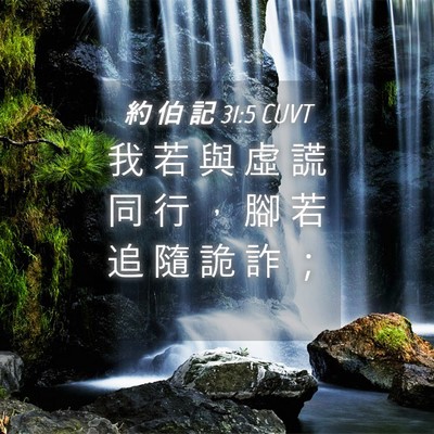 Picture 04 - 約 伯 記 31:5 CUVT - 我 若 與 虛 謊 同 行 ， 腳 若 追 隨 - Bible Verse Picture