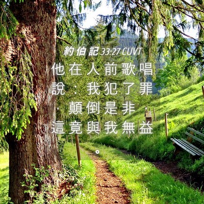 Picture 04 - 約 伯 記 33:27 CUVT - 他 在 人 前 歌 唱 說 ： 我 犯 了 罪 - Bible Verse Picture
