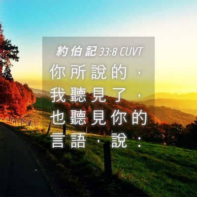 Picture 04 - 約 伯 記 33:8 CUVT - 你 所 說 的 ， 我 聽 見 了 ， 也 聽 - Bible Verse Picture