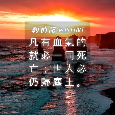 Picture 04 - 約 伯 記 34:15 CUVT - 凡 有 血 氣 的 就 必 一 同 死 亡 ； - Bible Verse Picture