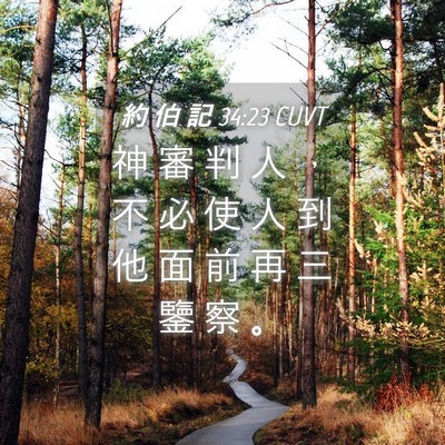 Picture 04 - 約 伯 記 34:23 CUVT - 神 審 判 人 ， 不 必 使 人 到 他 面 - Bible Verse Picture