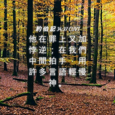 Picture 04 - 約 伯 記 34:37 CUVT - 他 在 罪 上 又 加 悖 逆 ； 在 我 們 - Bible Verse Picture