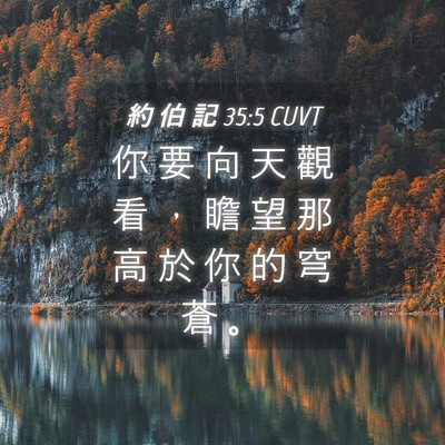 Picture 04 - 約 伯 記 35:5 CUVT - 你 要 向 天 觀 看 ， 瞻 望 那 高 於 - Bible Verse Picture