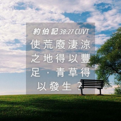 Picture 04 - 約 伯 記 38:27 CUVT - 使 荒 廢 淒 涼 之 地 得 以 豐 足 ， - Bible Verse Picture