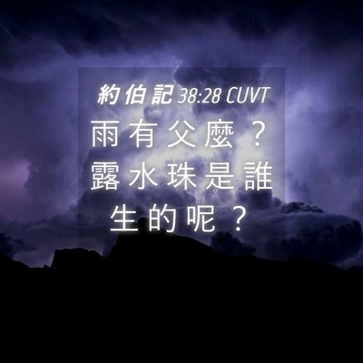 Picture 04 - 約 伯 記 38:28 CUVT - 雨 有 父 麼 ？ 露 水 珠 是 誰 生 的 - Bible Verse Picture
