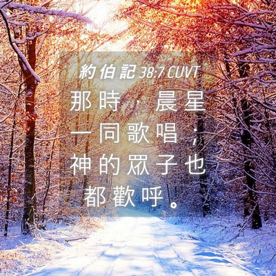 Picture 04 - 約 伯 記 38:7 CUVT - 那 時 ， 晨 星 一 同 歌 唱 ； 神 的 - Bible Verse Picture
