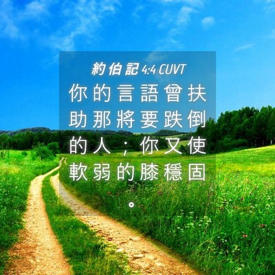 Picture 04 - 約 伯 記 4:4 CUVT - 你 的 言 語 曾 扶 助 那 將 要 跌 倒 - Bible Verse Picture