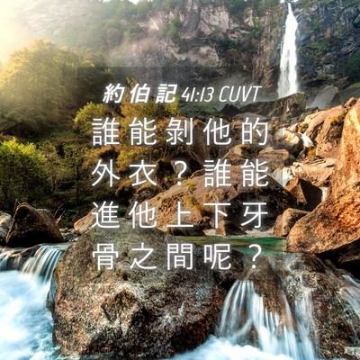 Picture 04 - 約 伯 記 41:13 CUVT - 誰 能 剝 他 的 外 衣 ？ 誰 能 進 他 - Bible Verse Picture