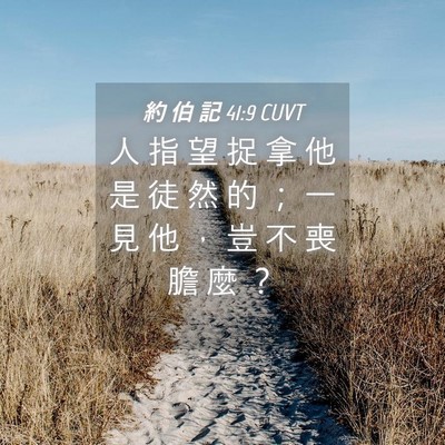 Picture 04 - 約 伯 記 41:9 CUVT - 人 指 望 捉 拿 他 是 徒 然 的 ； 一 - Bible Verse Picture