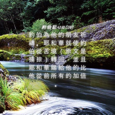 Picture 04 - 約 伯 記 42:10 CUVT - 約 伯 為 他 的 朋 友 祈 禱 。 耶 和 - Bible Verse Picture