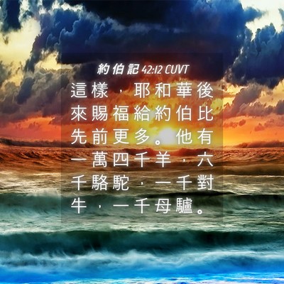 Picture 04 - 約 伯 記 42:12 CUVT - 這 樣 ， 耶 和 華 後 來 賜 福 給 約 - Bible Verse Picture