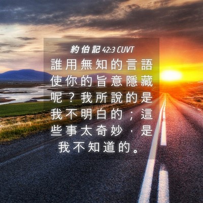 Picture 04 - 約 伯 記 42:3 CUVT - 誰 用 無 知 的 言 語 使 你 的 旨 意 - Bible Verse Picture