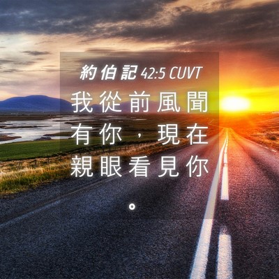Picture 04 - 約 伯 記 42:5 CUVT - 我 從 前 風 聞 有 你 ， 現 在 親 眼 - Bible Verse Picture