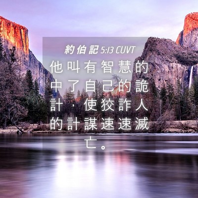 Picture 04 - 約 伯 記 5:13 CUVT - 他 叫 有 智 慧 的 中 了 自 己 的 詭 - Bible Verse Picture