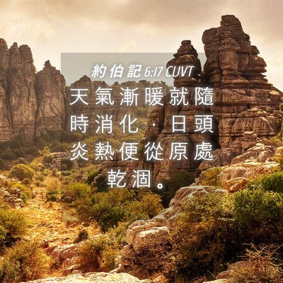 Picture 04 - 約 伯 記 6:17 CUVT - 天 氣 漸 暖 就 隨 時 消 化 ， 日 頭 - Bible Verse Picture