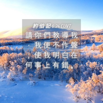 Picture 04 - 約 伯 記 6:24 CUVT - 請 你 們 教 導 我 ， 我 便 不 作 聲 - Bible Verse Picture