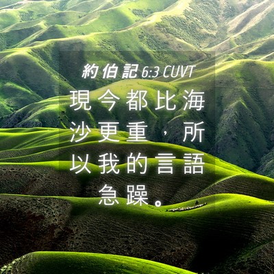 Picture 04 - 約 伯 記 6:3 CUVT - 現 今 都 比 海 沙 更 重 ， 所 以 我 - Bible Verse Picture