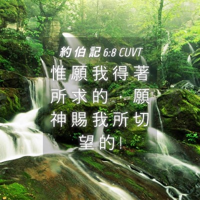 Picture 04 - 約 伯 記 6:8 CUVT - 惟 願 我 得 著 所 求 的 ， 願 神 賜 - Bible Verse Picture