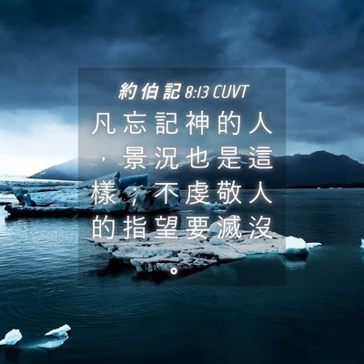 Picture 04 - 約 伯 記 8:13 CUVT - 凡 忘 記 神 的 人 ， 景 況 也 是 這 - Bible Verse Picture