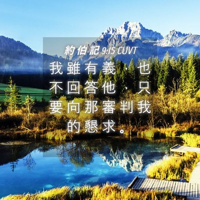 Picture 04 - 約 伯 記 9:15 CUVT - 我 雖 有 義 ， 也 不 回 答 他 ， 只 - Bible Verse Picture