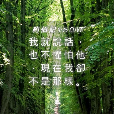 Picture 04 - 約 伯 記 9:35 CUVT - 我 就 說 話 ， 也 不 懼 怕 他 ， 現 - Bible Verse Picture