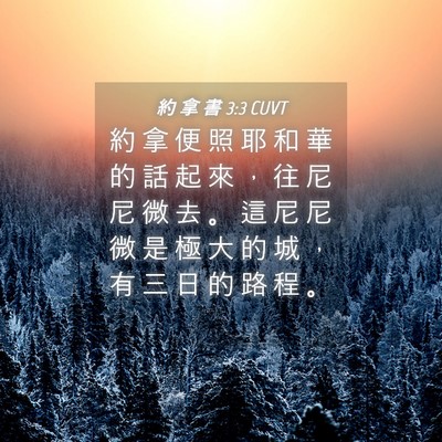 Picture 04 - 約 拿 書 3:3 CUVT - 約 拿 便 照 耶 和 華 的 話 起 來 ， - Bible Verse Picture