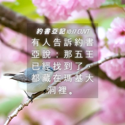 Picture 04 - 約 書 亞 記 10:17 CUVT - 有 人 告 訴 約 書 亞 說 ： 那 五 王 - Bible Verse Picture