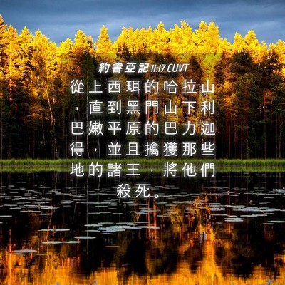 Picture 04 - 約 書 亞 記 11:17 CUVT - 從 上 西 珥 的 哈 拉 山 ， 直 到 黑 - Bible Verse Picture
