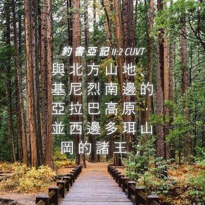 Picture 04 - 約 書 亞 記 11:2 CUVT - 與 北 方 山 地 、 基 尼 烈 南 邊 的 - Bible Verse Picture