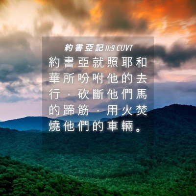 Picture 04 - 約 書 亞 記 11:9 CUVT - 約 書 亞 就 照 耶 和 華 所 吩 咐 他 - Bible Verse Picture