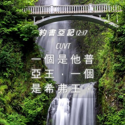 Picture 04 - 約 書 亞 記 12:17 CUVT - 一 個 是 他 普 亞 王 ， 一 個 是 希 - Bible Verse Picture