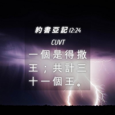 Picture 04 - 約 書 亞 記 12:24 CUVT - 一 個 是 得 撒 王 ； 共 計 三 十 一 - Bible Verse Picture