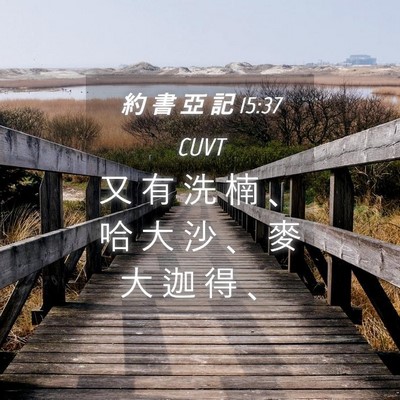 Picture 04 - 約 書 亞 記 15:37 CUVT - 又 有 洗 楠 、 哈 大 沙 、 麥 大 迦 - Bible Verse Picture