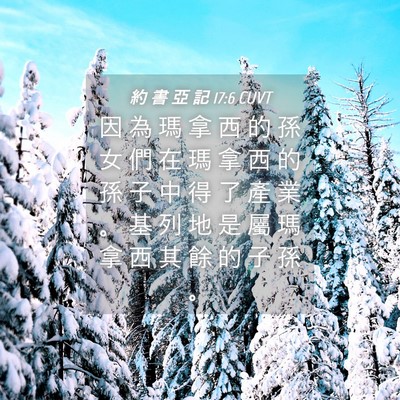 Picture 04 - 約 書 亞 記 17:6 CUVT - 因 為 瑪 拿 西 的 孫 女 們 在 瑪 拿 - Bible Verse Picture