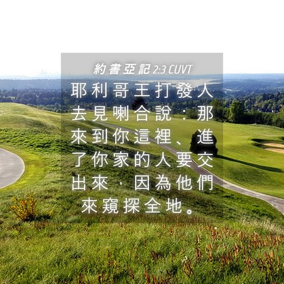 Picture 04 - 約 書 亞 記 2:3 CUVT - 耶 利 哥 王 打 發 人 去 見 喇 合 說 - Bible Verse Picture