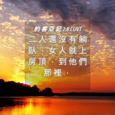 Picture 04 - 約 書 亞 記 2:8 CUVT - 二 人 還 沒 有 躺 臥 ， 女 人 就 上 - Bible Verse Picture