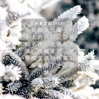 Picture 04 - 約 書 亞 記 21:4 CUVT - 為 哥 轄 族 拈 鬮 ： 利 未 人 的 祭 - Bible Verse Picture