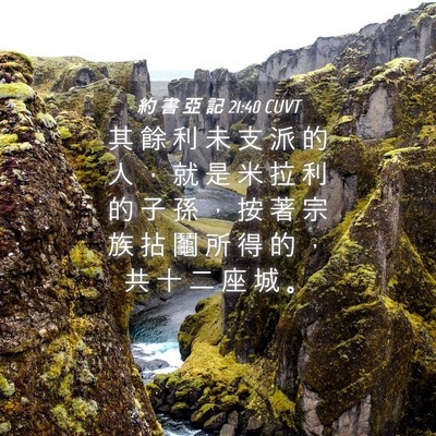 Picture 04 - 約 書 亞 記 21:40 CUVT - 其 餘 利 未 支 派 的 人 ， 就 是 米 - Bible Verse Picture