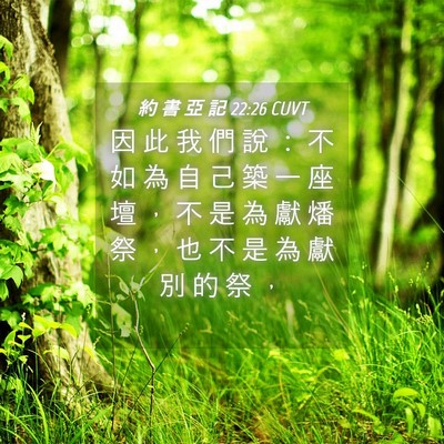 Picture 04 - 約 書 亞 記 22:26 CUVT - 因 此 我 們 說 ： 不 如 為 自 己 築 - Bible Verse Picture
