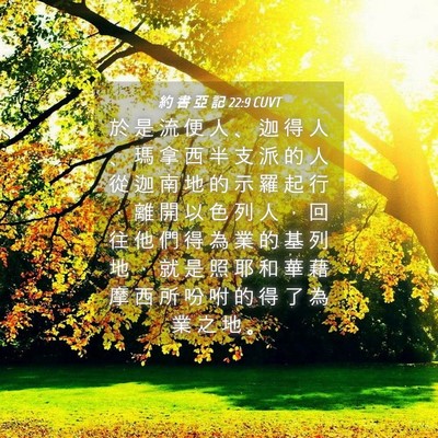 Picture 04 - 約 書 亞 記 22:9 CUVT - 於 是 流 便 人 、 迦 得 人 、 瑪 拿 - Bible Verse Picture