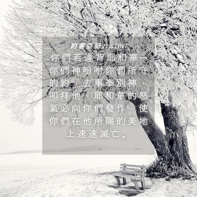 Picture 04 - 約 書 亞 記 23:16 CUVT - 你 們 若 違 背 耶 和 華 ─ 你 們 神 - Bible Verse Picture