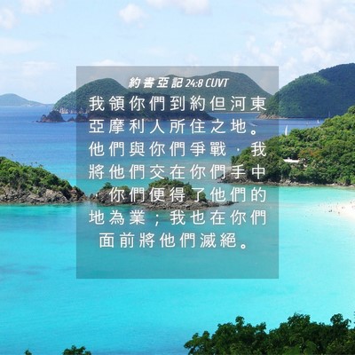 Picture 04 - 約 書 亞 記 24:8 CUVT - 我 領 你 們 到 約 但 河 東 亞 摩 利 - Bible Verse Picture