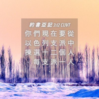 Picture 04 - 約 書 亞 記 3:12 CUVT - 你 們 現 在 要 從 以 色 列 支 派 中 - Bible Verse Picture