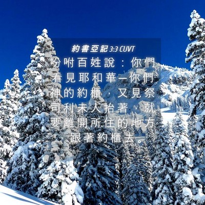 Picture 04 - 約 書 亞 記 3:3 CUVT - 吩 咐 百 姓 說 ： 你 們 看 見 耶 和 - Bible Verse Picture