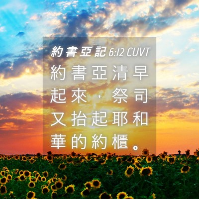 Picture 04 - 約 書 亞 記 6:12 CUVT - 約 書 亞 清 早 起 來 ， 祭 司 又 抬 - Bible Verse Picture