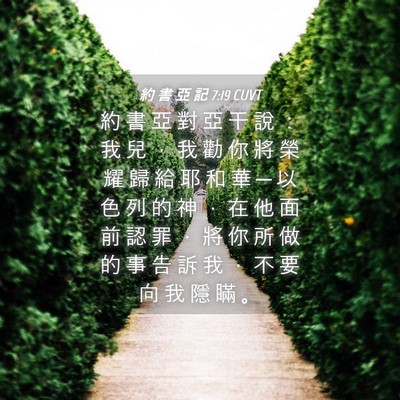 Picture 04 - 約 書 亞 記 7:19 CUVT - 約 書 亞 對 亞 干 說 ： 我 兒 ， 我 - Bible Verse Picture