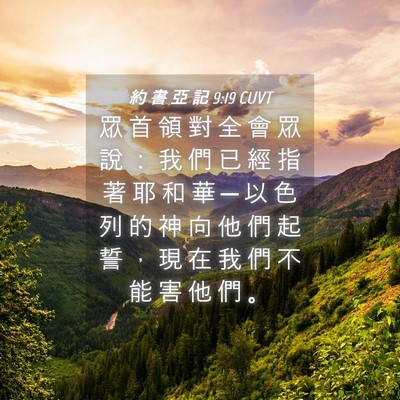 Picture 04 - 約 書 亞 記 9:19 CUVT - 眾 首 領 對 全 會 眾 說 ： 我 們 已 - Bible Verse Picture