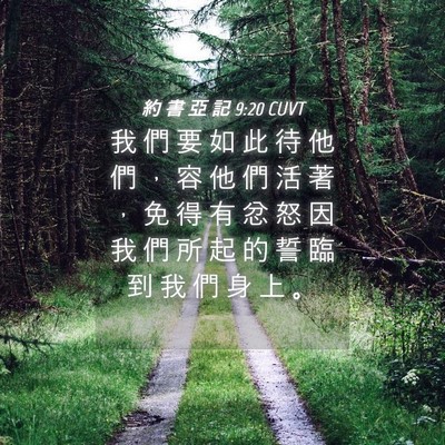 Picture 04 - 約 書 亞 記 9:20 CUVT - 我 們 要 如 此 待 他 們 ， 容 他 們 - Bible Verse Picture