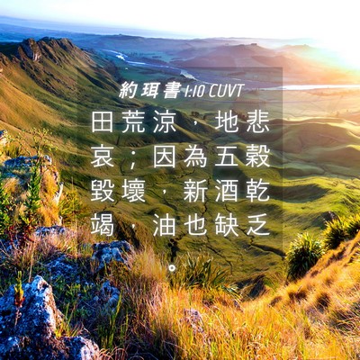 Picture 04 - 約 珥 書 1:10 CUVT - 田 荒 涼 ， 地 悲 哀 ； 因 為 五 穀 - Bible Verse Picture